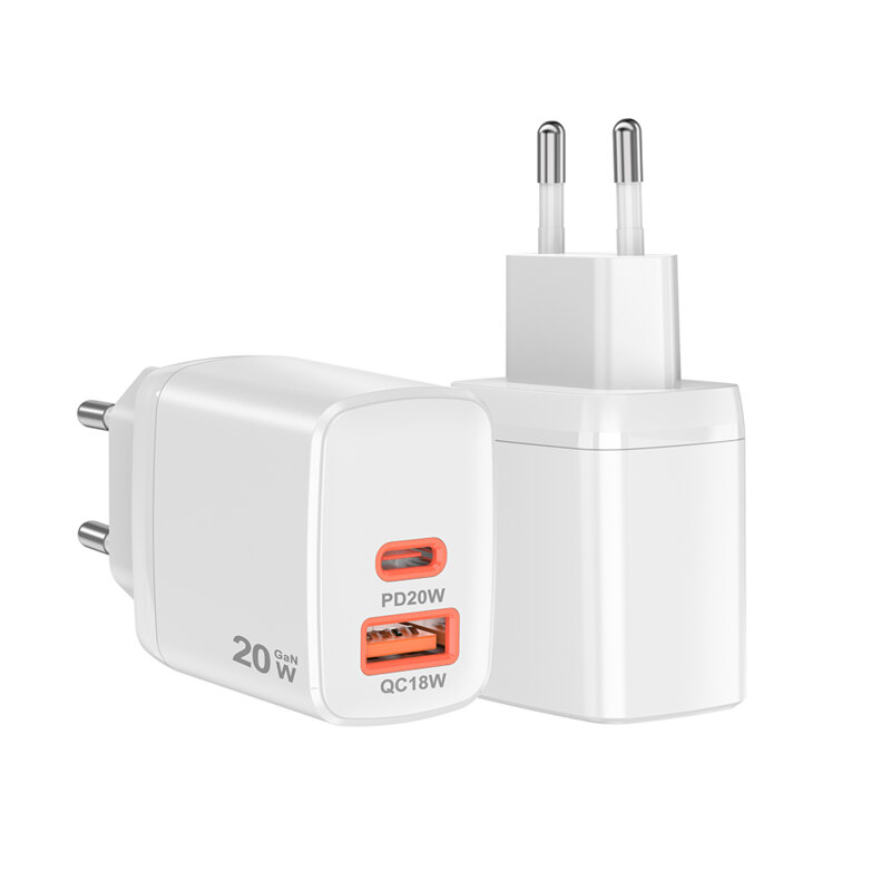 Incarcator priza Type-C, USB  20W Techsuit CH2, alb