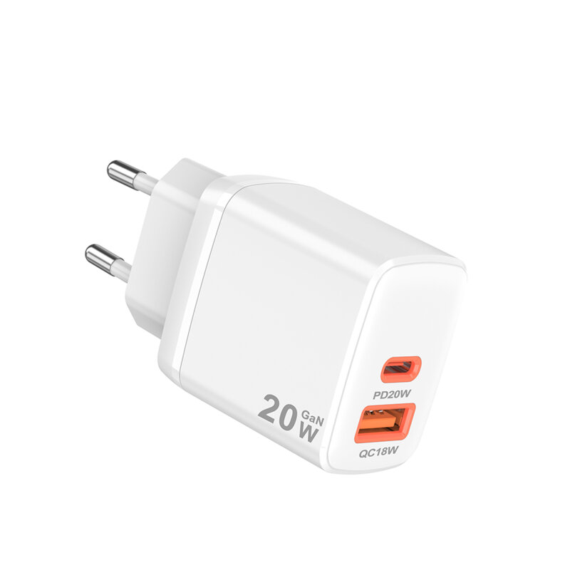 Incarcator priza Type-C, USB  20W Techsuit CH2, alb