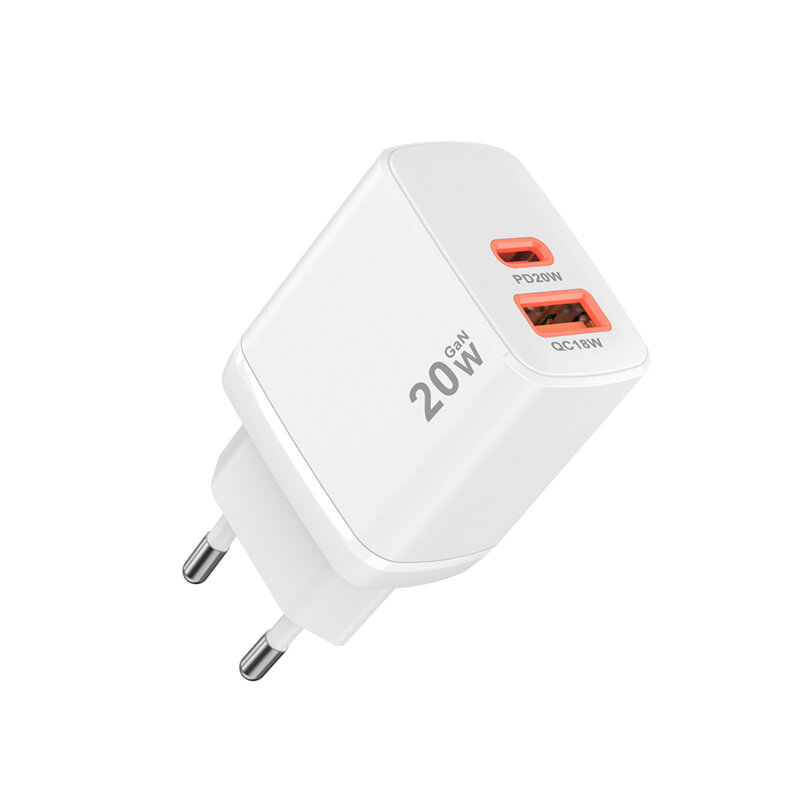 Incarcator priza Type-C, USB  20W Techsuit CH2, alb