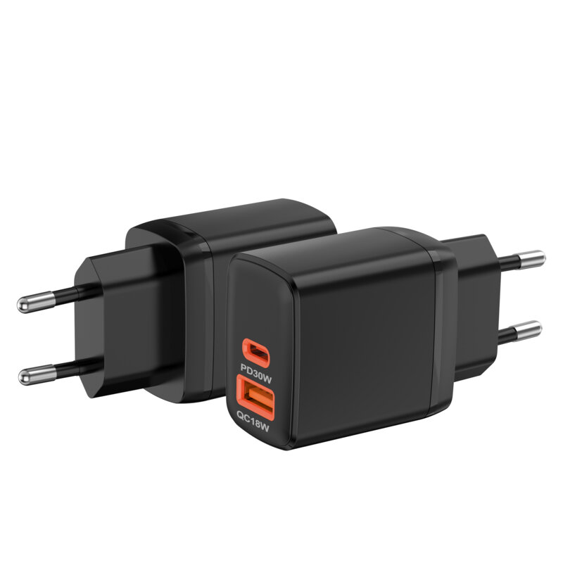 Incarcator priza Type-C, USB, 30W Techsuit CH1, negru