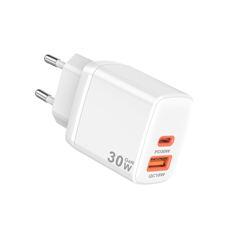 Incarcator priza Type-C, USB, 30W Techsuit CH1, alb