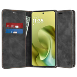 Husa piele Motorola Moto G86 Techsuit Confy Cover, negru