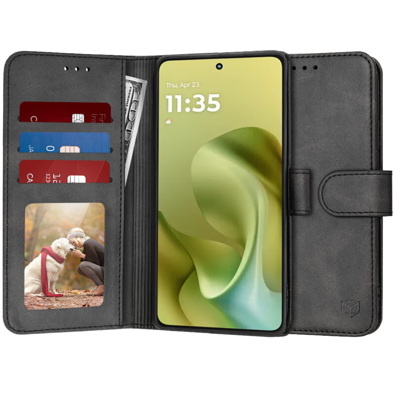 Husa 360 Motorola Moto G86 Techsuit Diary Book, negru