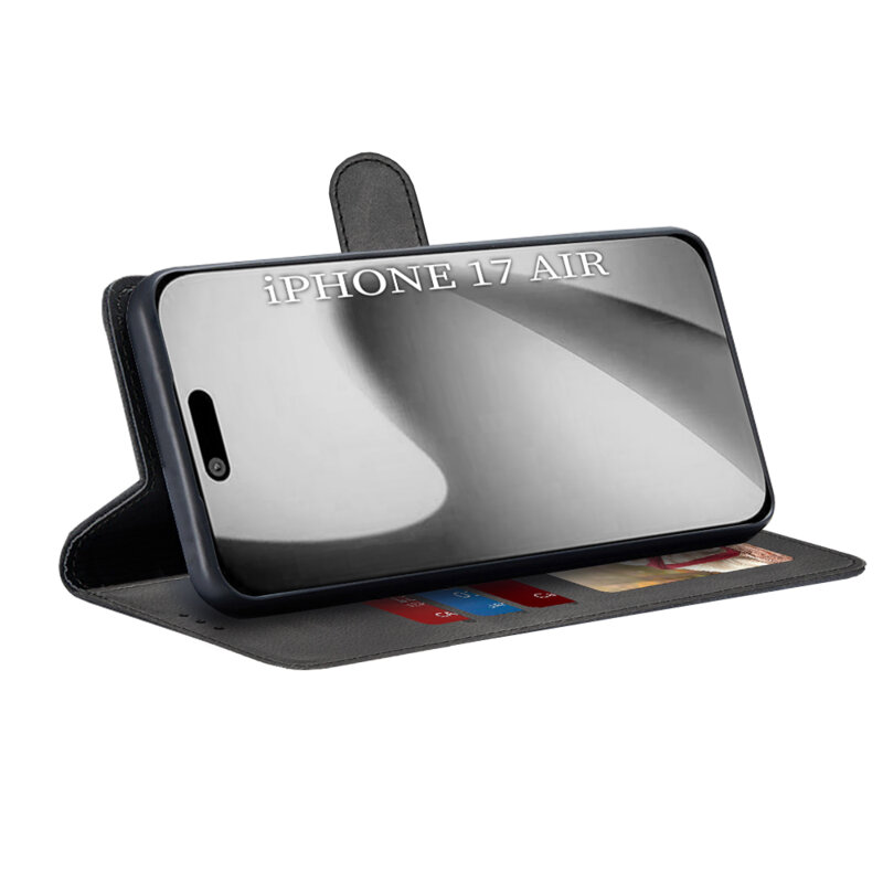Husa 360 iPhone 17 Air Techsuit Diary Book, negru