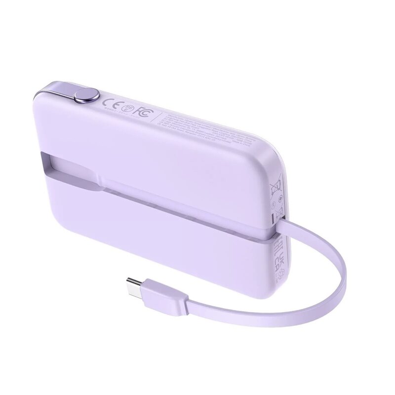 Baterie externa USB cu cablu Type-C 30W, Ugreen, mov, 35604B