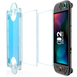 [Pachet 2x] Folie 9H Nintendo Switch 2 cu aplicator Techsuit SwitchAura NS1, transparenta