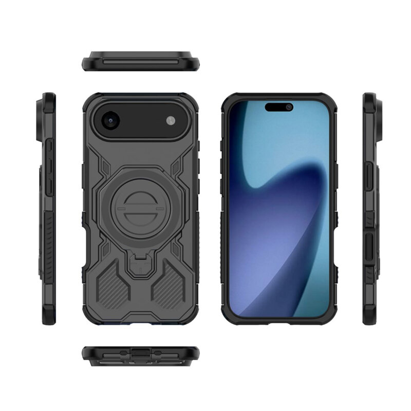 Husa iPhone 17 Air Techsuit Carbon Shield PRO, negru