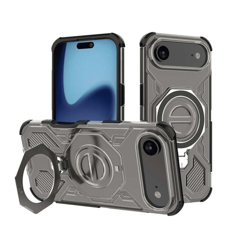 Husa iPhone 17 Air Techsuit Carbon Shield PRO, fumuriu