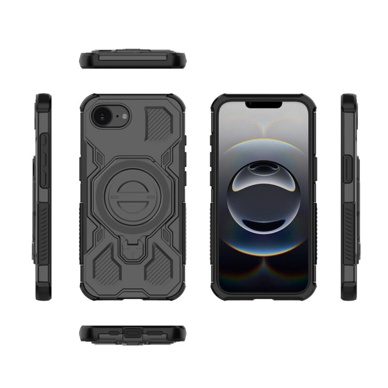 Husa iPhone 16e Techsuit Carbon Shield PRO, negru