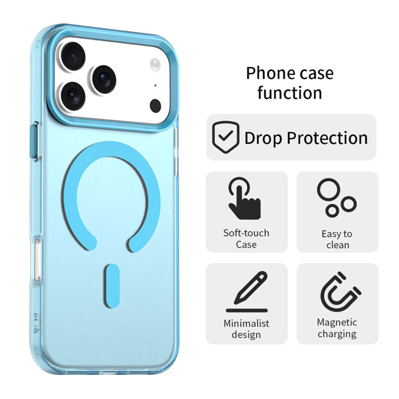 Husa iPhone 17 Pro Max Techsuit CandyCase MagSafe, albastru