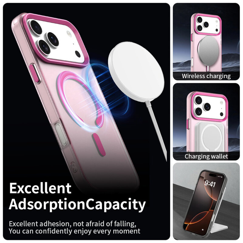 Husa iPhone 17 Pro Techsuit CandyCase MagSafe, roz