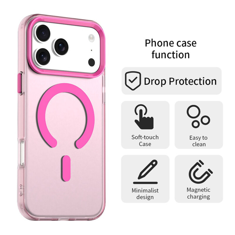 Husa iPhone 17 Pro Techsuit CandyCase MagSafe, roz