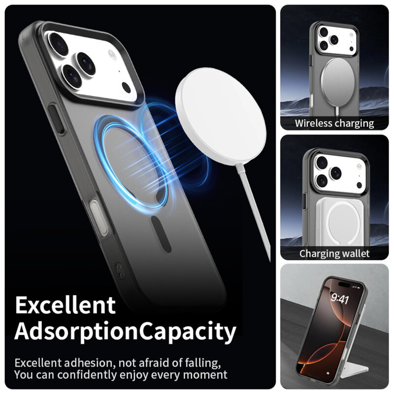 Husa iPhone 17 Pro Techsuit CandyCase MagSafe, negru