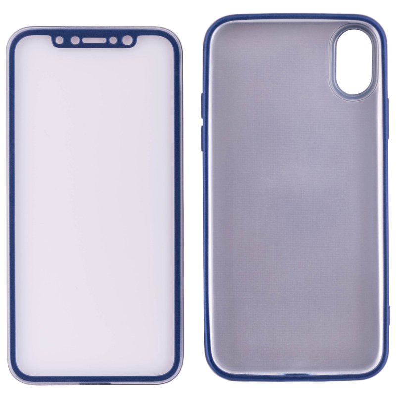 Husa iPhone XS TPU Smart Case 360 Full Cover Albastru