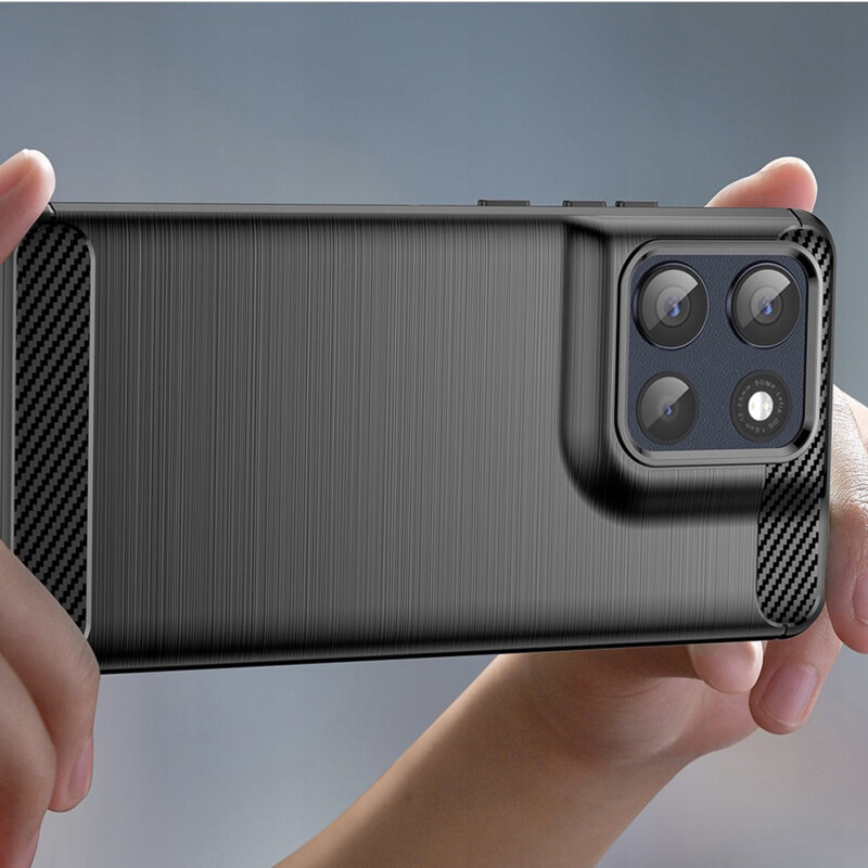 Husa Motorola Moto G86 Techsuit Carbon Silicone, negru
