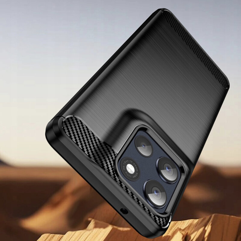 Husa Motorola Moto G86 Techsuit Carbon Silicone, negru