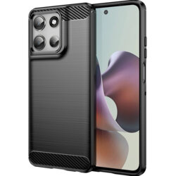 Husa Motorola Moto G56 Techsuit Carbon Silicone, negru