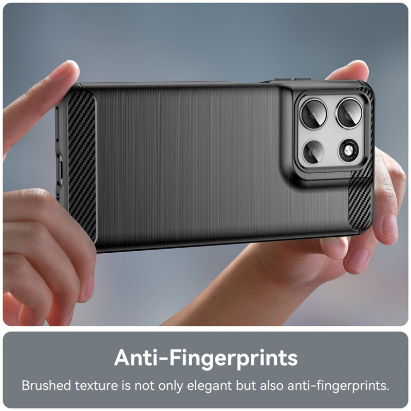 Husa Motorola Moto G56 Techsuit Carbon Silicone, negru