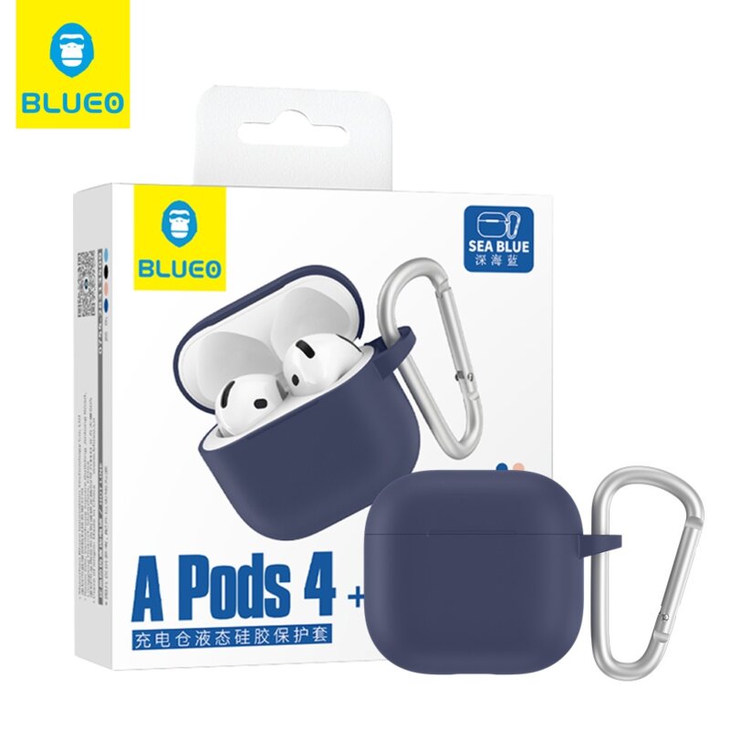 Husa AirPods 4 Blueo Liquid Silicone, albastru