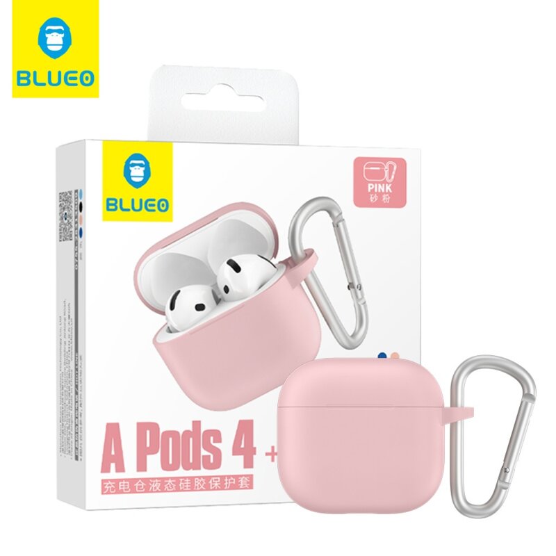 Husa AirPods 4 Blueo Liquid Silicone, roz