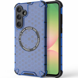 Husa transparenta Samsung Galaxy A56 5G Techsuit HoneyComb Shield MagSafe, albastru