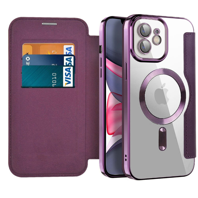 Husa iPhone 11 Techsuit SmartMag Book Case, mov