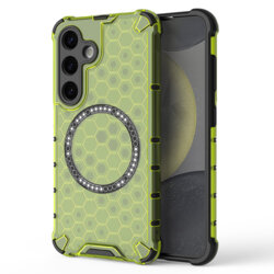 Husa transparenta Samsung Galaxy S24 Techsuit HoneyComb Shield MagSafe, verde