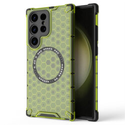 Husa transparenta Samsung Galaxy S24 Ultra Techsuit HoneyComb Shield MagSafe, verde