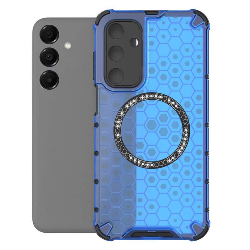 Husa transparenta Samsung Galaxy A16 5G Techsuit HoneyComb Shield MagSafe, albastru