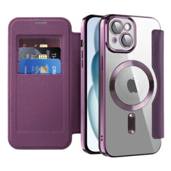 Husa iPhone 15 Techsuit SmartMag Book Case, mov