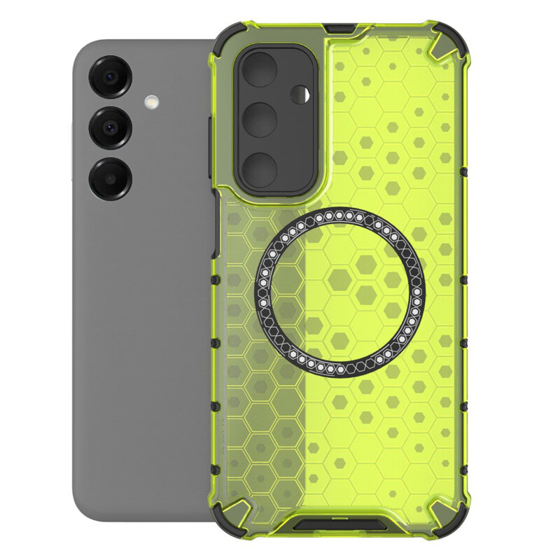 Husa transparenta Samsung Galaxy A16 5G Techsuit HoneyComb Shield MagSafe, verde