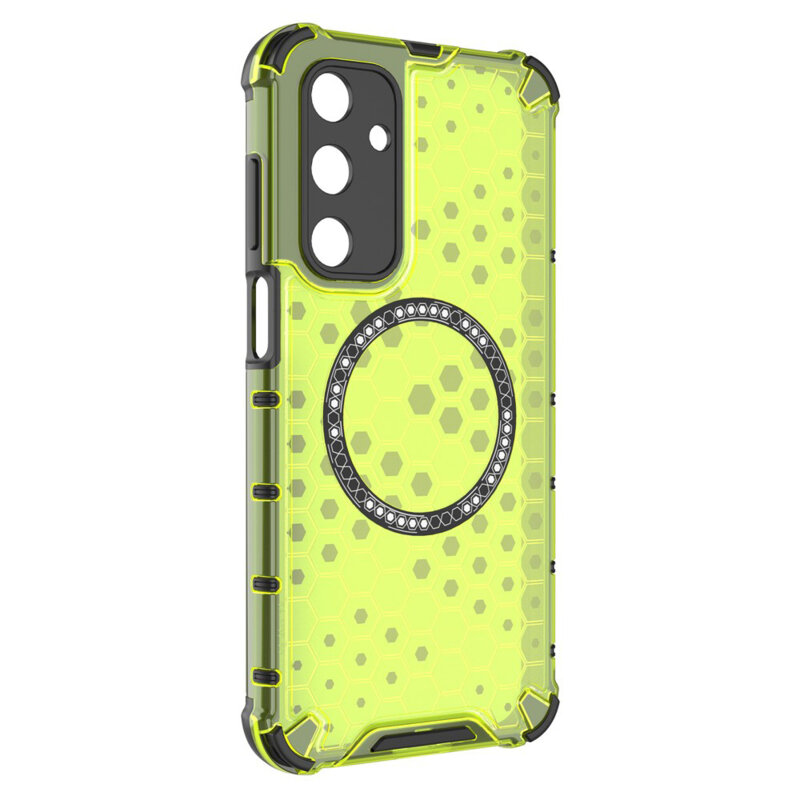 Husa transparenta Samsung Galaxy A16 5G Techsuit HoneyComb Shield MagSafe, verde