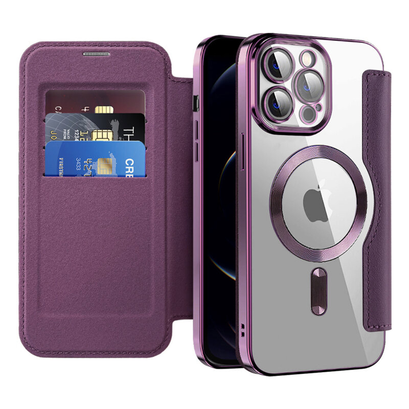 Husa iPhone 12 Pro Max Techsuit SmartMag Book Case, mov