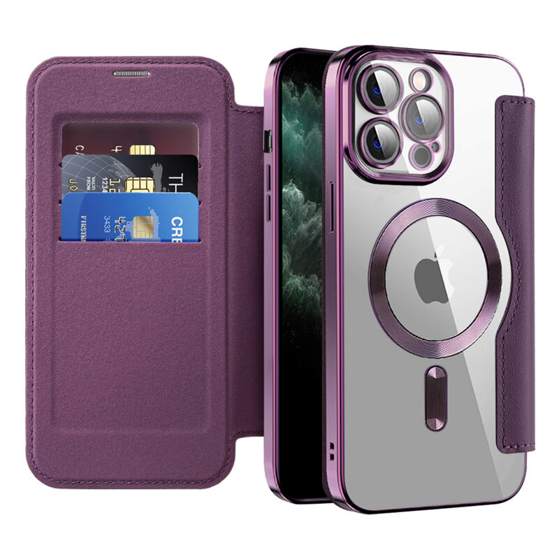 Husa iPhone 11 Pro Max Techsuit SmartMag Book Case, mov