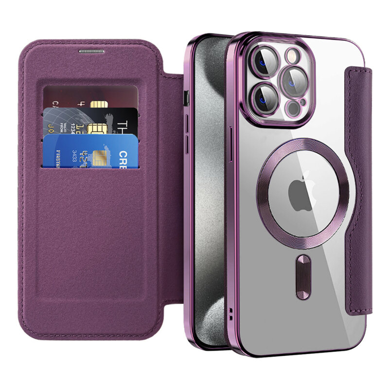 Husa iPhone 15 Pro Max Techsuit SmartMag Book Case, mov