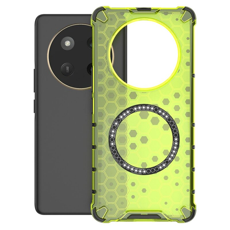 Husa transparenta Honor Magic7 Lite Techsuit HoneyComb Shield MagSafe, verde