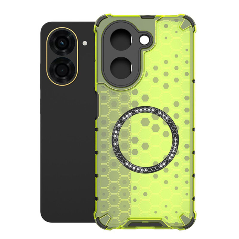 Husa transparenta Xiaomi Redmi A5 4G (Regional) Techsuit HoneyComb Shield MagSafe, verde