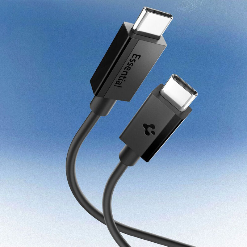 Cablu Type-C Fast Charge Spigen, 60W, 1m, negru, EB6010CC