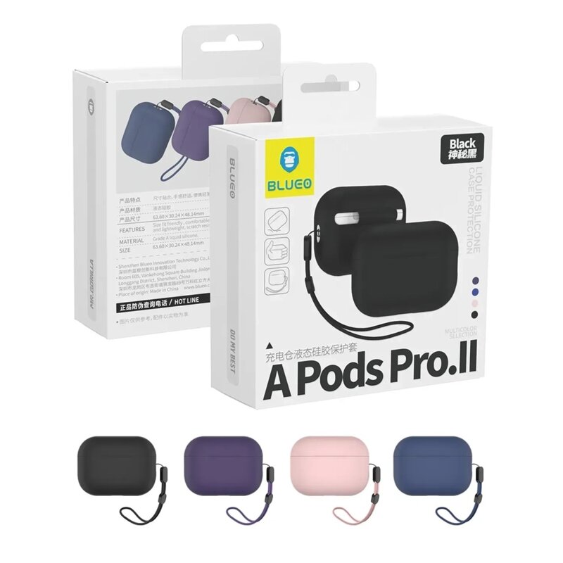 Husa AirPods Pro 2 Blueo Liquid Silicone, negru