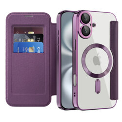 Husa iPhone 16 Techsuit SmartMag Book Case, mov
