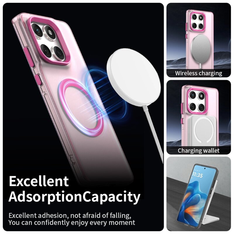 Husa Motorola Edge 60 Fusion Techsuit CandyCase MagSafe, roz