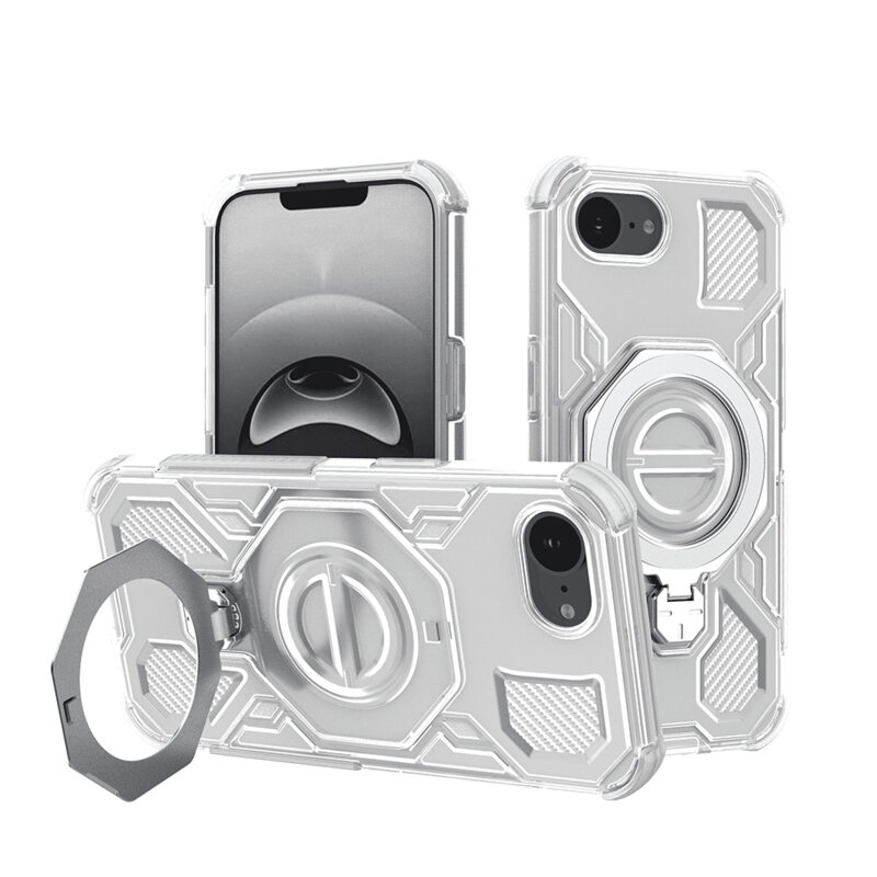 Husa iPhone 16e Techsuit Carbon Shield PRO, alb