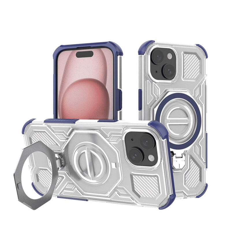 Husa iPhone 15 Techsuit Carbon Shield PRO, albastru