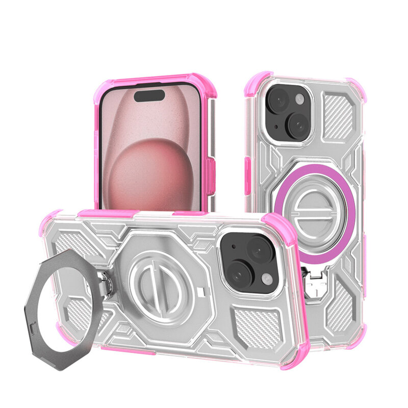 Husa iPhone 15 Techsuit Carbon Shield PRO, roz
