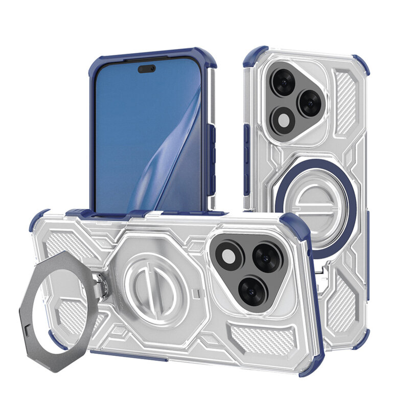 Husa Honor 400 Lite Techsuit Carbon Shield PRO, albastru