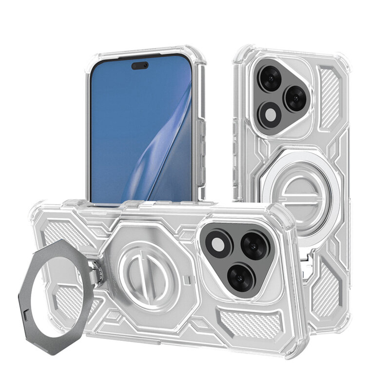 Husa Honor 400 Lite Techsuit Carbon Shield PRO, alb