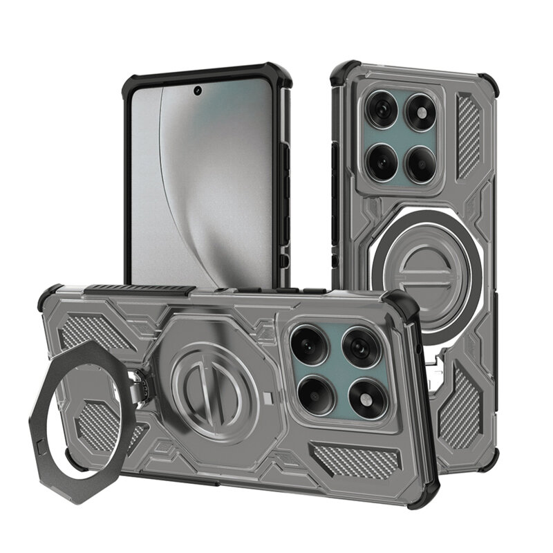 Husa Motorola Edge 60 Techsuit Carbon Shield PRO, fumuriu