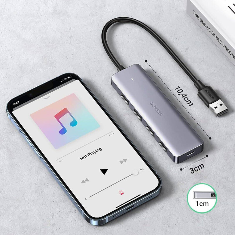 HUB 5in1 USB, Micro-USB Ugreen, Plug & Play, 5Gbps, 0.15m, 50985