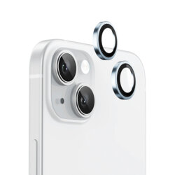 Folie iPhone 15 Plus Blueo Original Metal Frame Lens Protector, bleu
