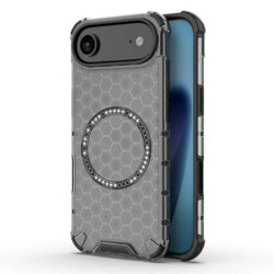 Husa transparenta iPhone 17 Air Techsuit HoneyComb Shield MagSafe, negru